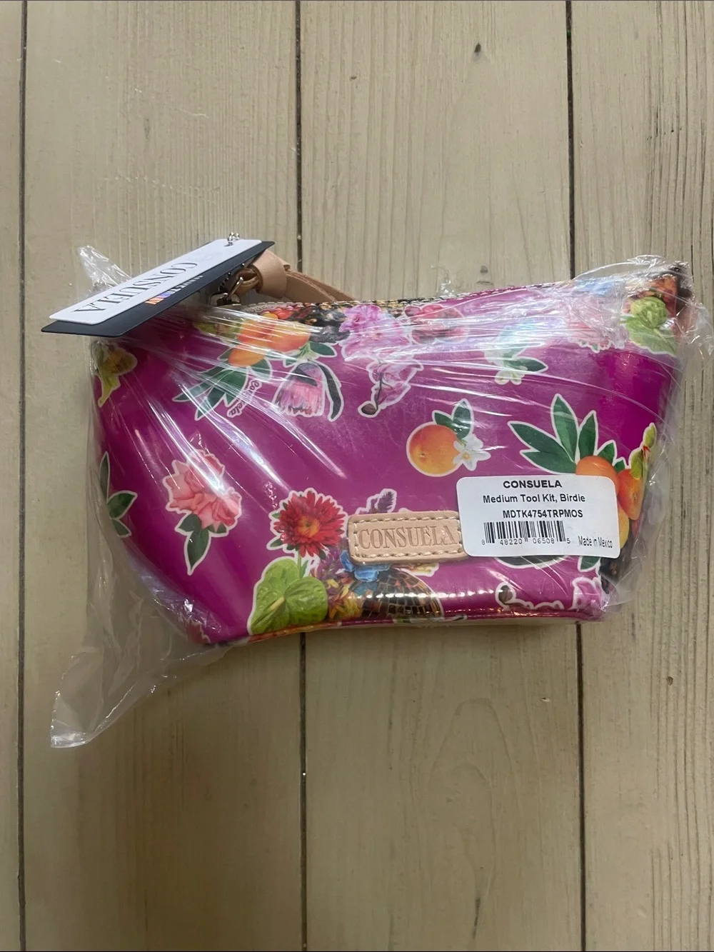 Consuela Magenta Floral Birdie Cosmetic Pouch